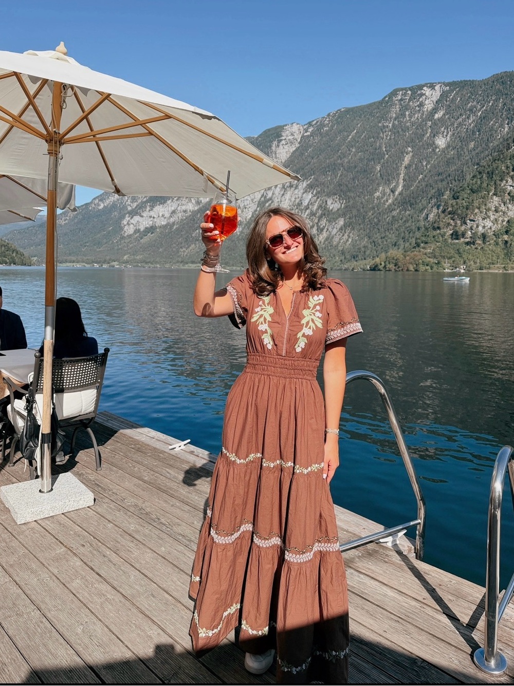 Anthropologie Somerset Embroidered Maxi Dress Brown - Picture 2 of 5